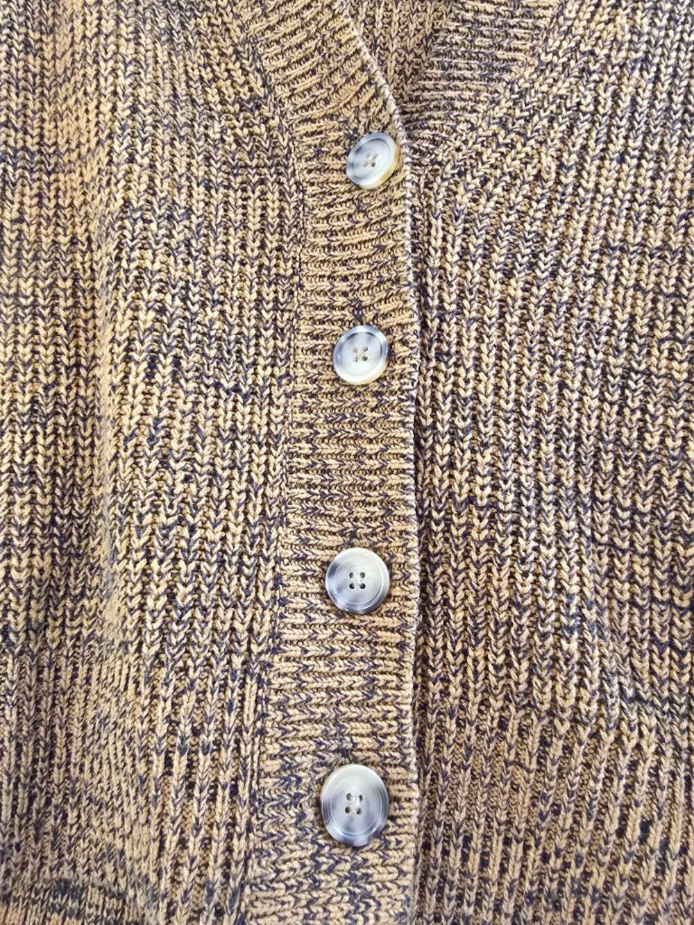 A New Day Button Front Cardigan - Brown and Black - Picture 3 of 6